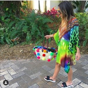 Colorful beaded cover up